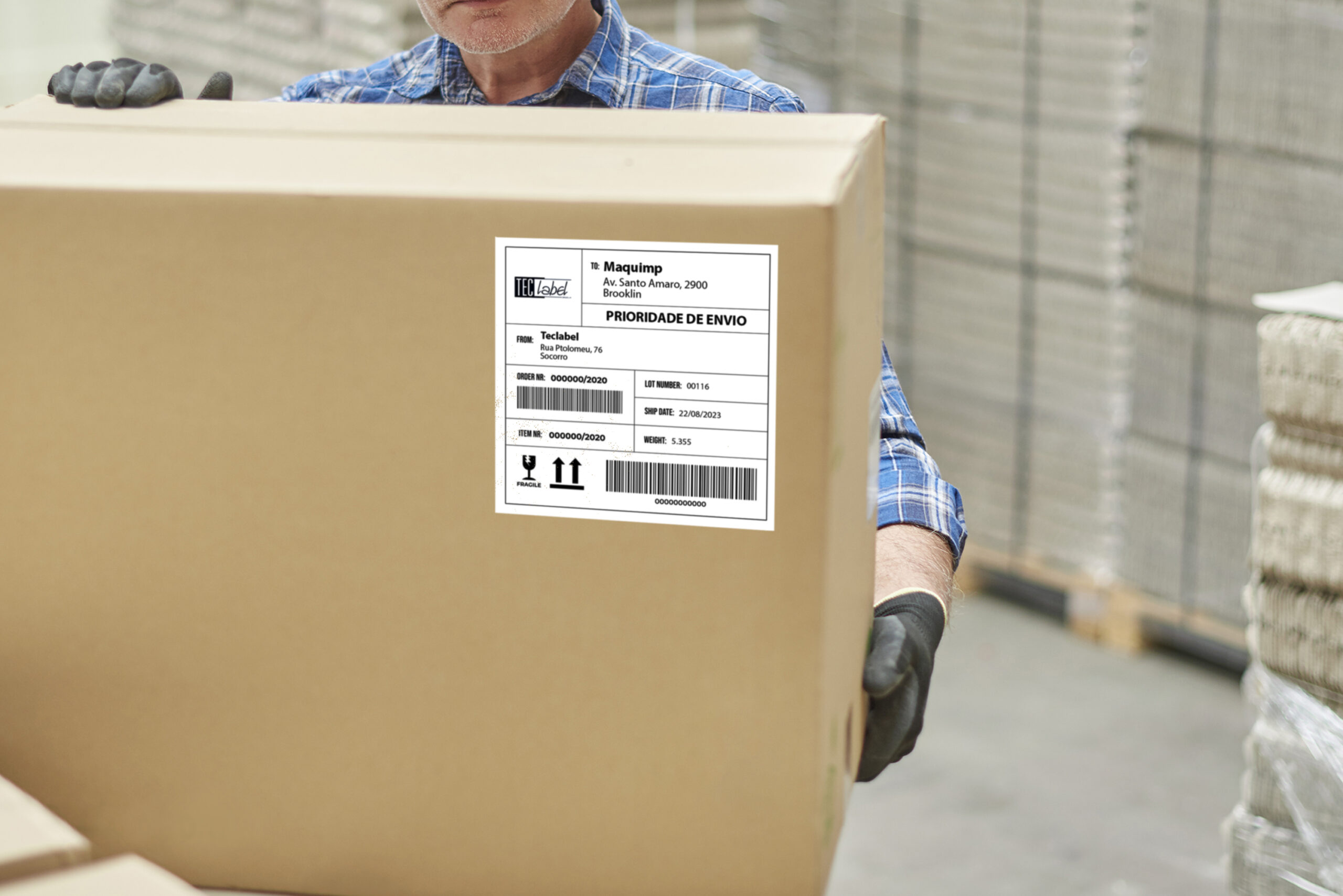 Hard working mature man in warehouse
